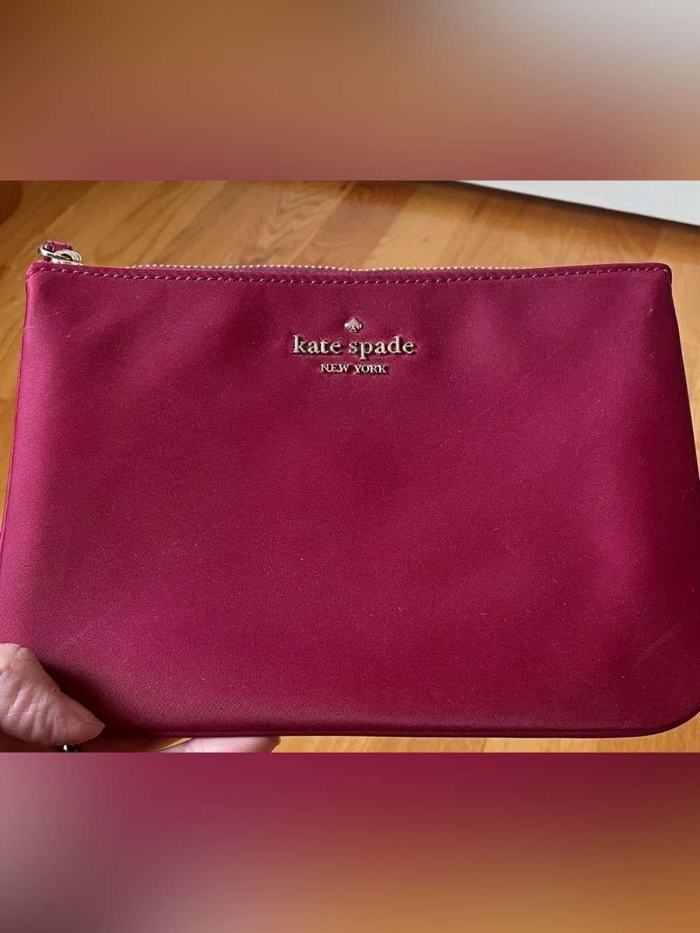 kate spade New York Raspberry Pink Zip Pouch Clutch
